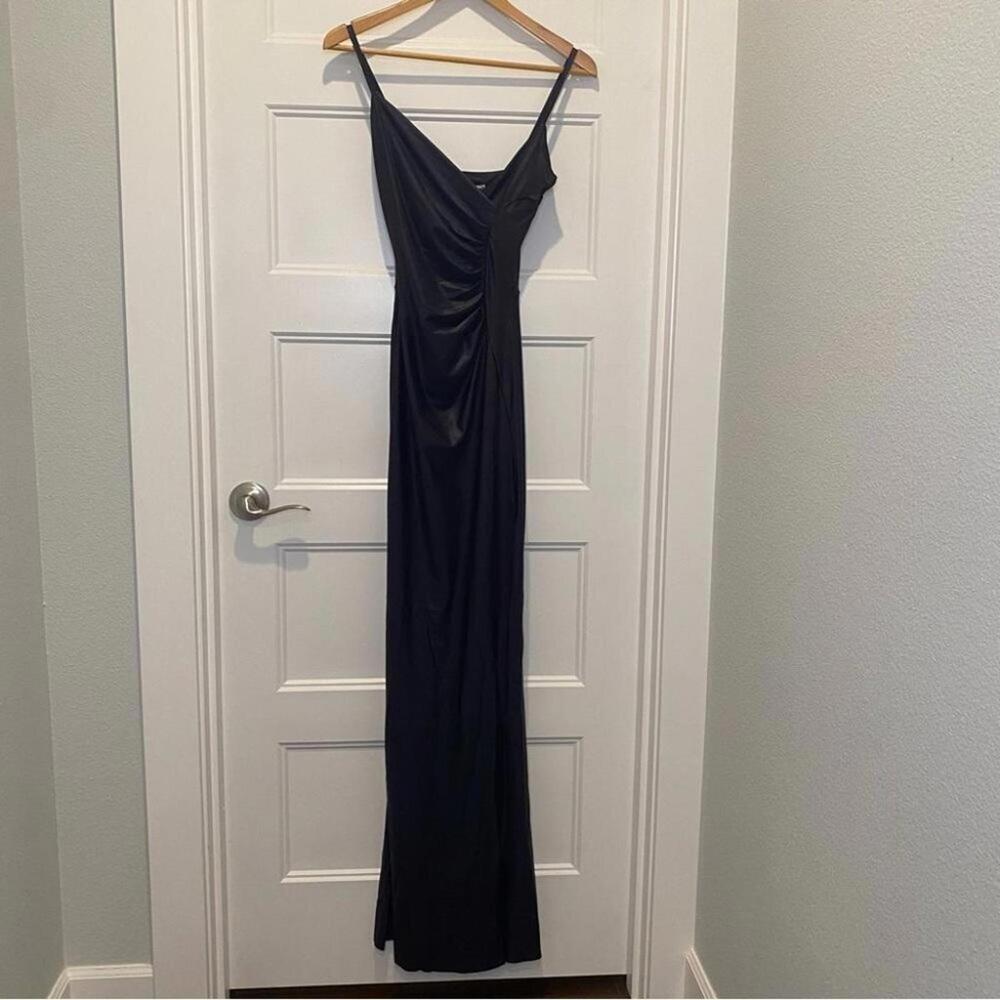 Chiara Boni La Petite Robe Marghetta Ruched Maxi Gown Black Sz US 2 (IT 38) NWT - Picture 2 of 9